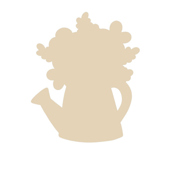 Water Can & Flowers Cutout