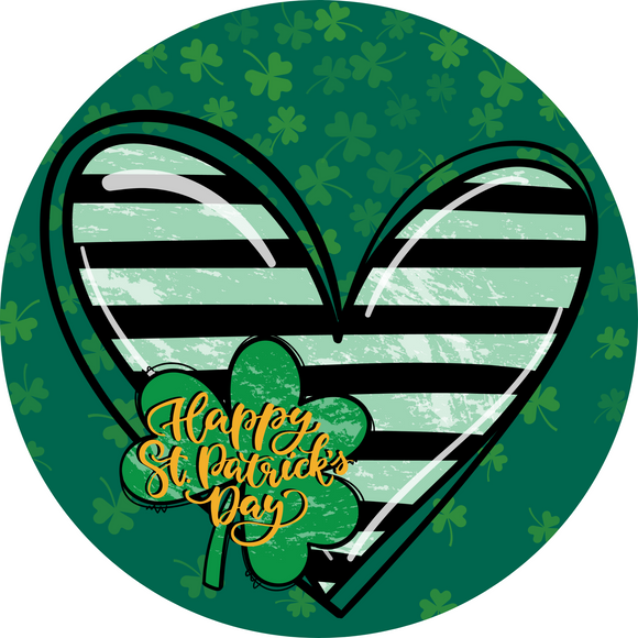 Happy St Patrick's Day heart round, Wreath Sign