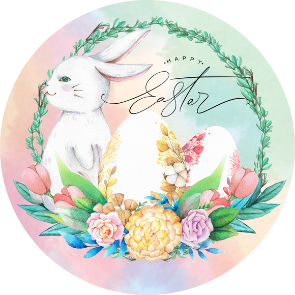 Happy Easter bunny round, Wreath Rail, Wreath Base