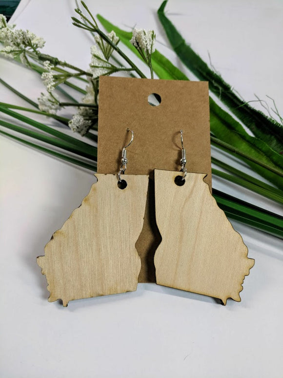 Georgia - Laser cut wood earrings - 2
