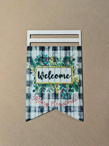 Merry Christmas Welcome Printed Wreath Rail