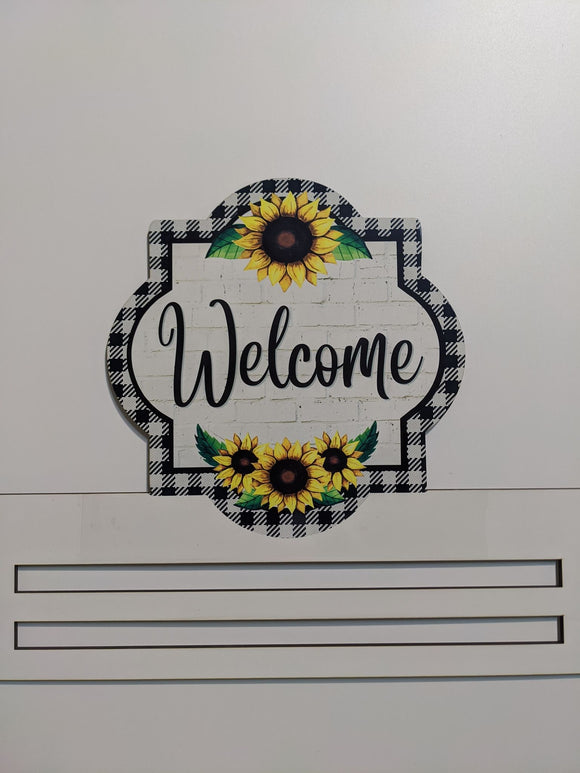 Welcome Sunflower Printed Wreath Rail