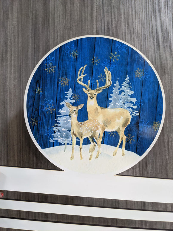 Winter Deer Printed Wreath Rail