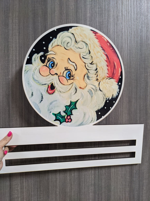 Santa Printed Wreath Rail by Glitter Heart Designs