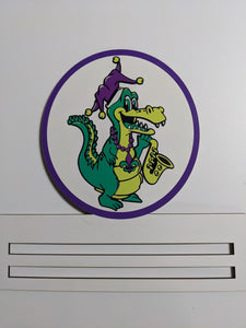Mardi Gras Gator Wreath Rail