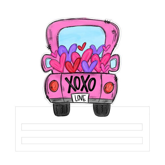 Xoxo Love Truck Printed Wreath Rail