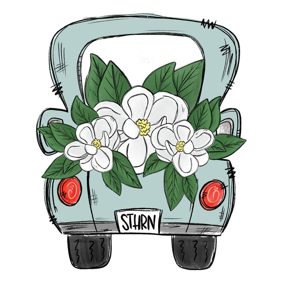 Magnolia Southern truck wreath sign