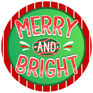 Merry and Bright wreath sign