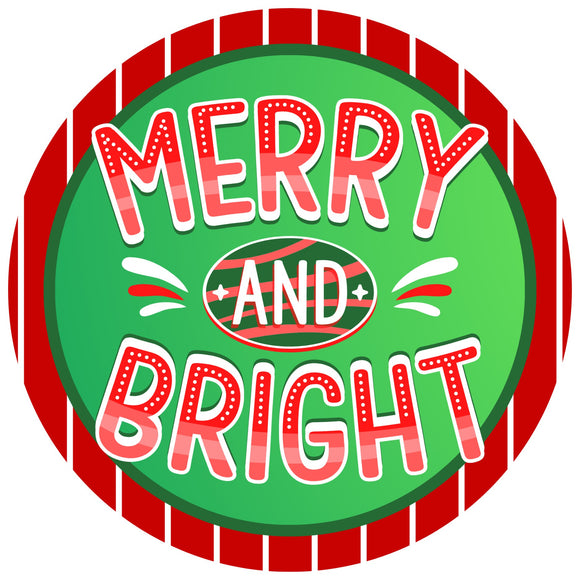 Merry and Bright wreath sign