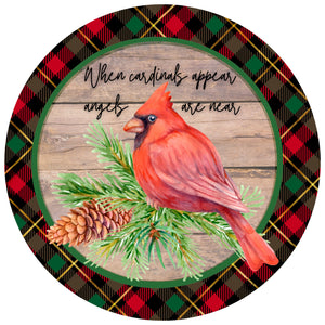 when cardinals appear wreath sign