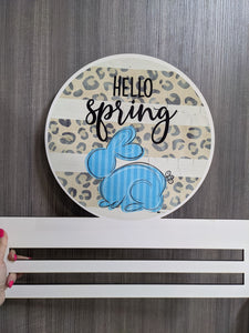 Hello Spring Bunny Printed Wreath Rail