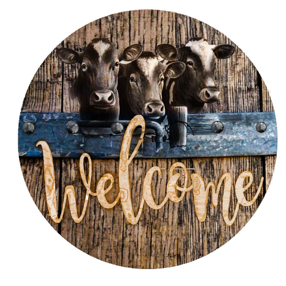 Welcome Cows - Wreath Sign