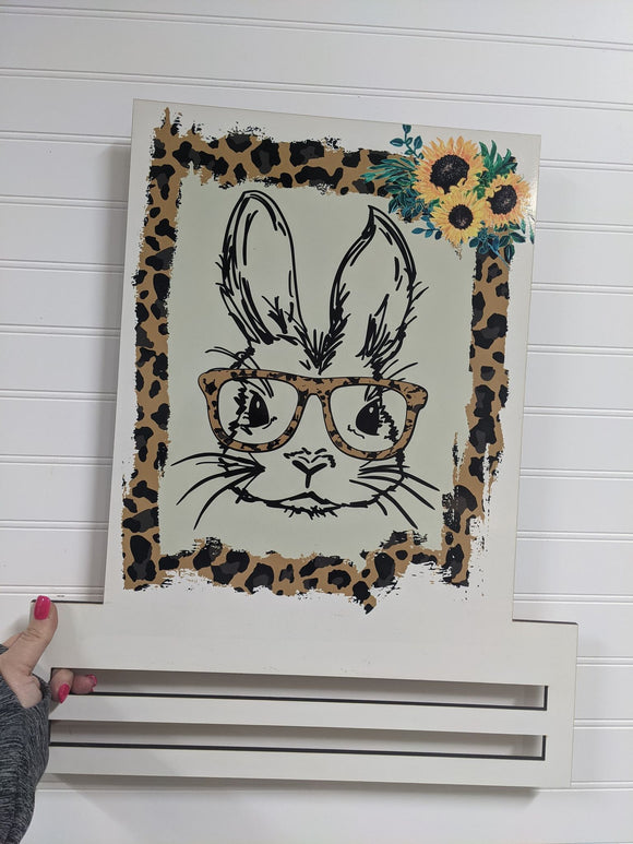 Leopard Bunny Printed Wreath Rail