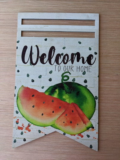 Welcome Watermelon Wreath Rail