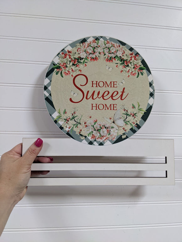 Home Sweet Home Butterfly Round Wreath Rail