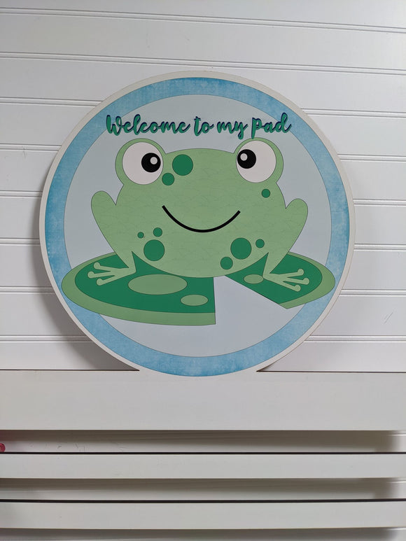 Frog Lily Pad - Wreath Sign