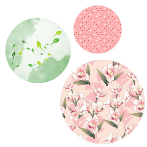 Pink & Green flowers Tiered Tray set