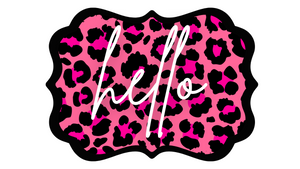 hello pink leopard, Wreath Sign