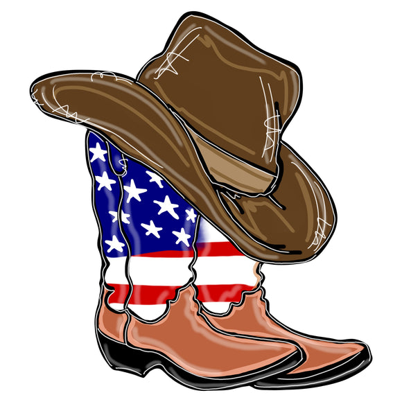 Cowboy boots USA - Wreath Sign