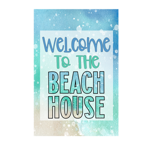 Welcome to the Beach House rectangle, Wreath Sign