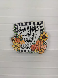 Give Thanks Printed Wreath Attachment