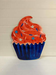 Patriotic Cupcake Wreath Sign