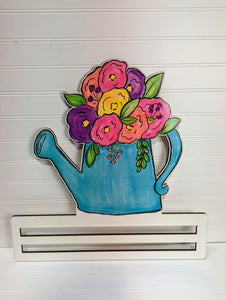 Spring Watering Can Wreath Rail
