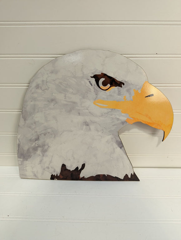 Patriotic Bald Eagle Head Wreath Sign