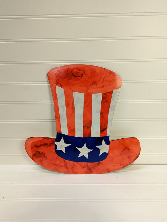Patriotic Top Hat Wreath Sign