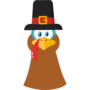 Turkey Face and Body Printed Wreath Attachment