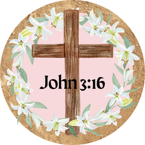 John 3:16 round, Wreath Sign