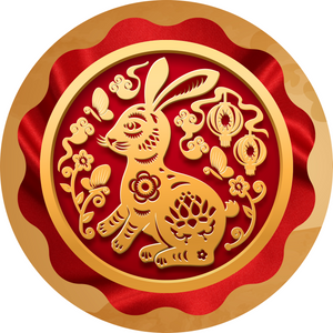 Happy Chinese New Year round, Wreath Sign
