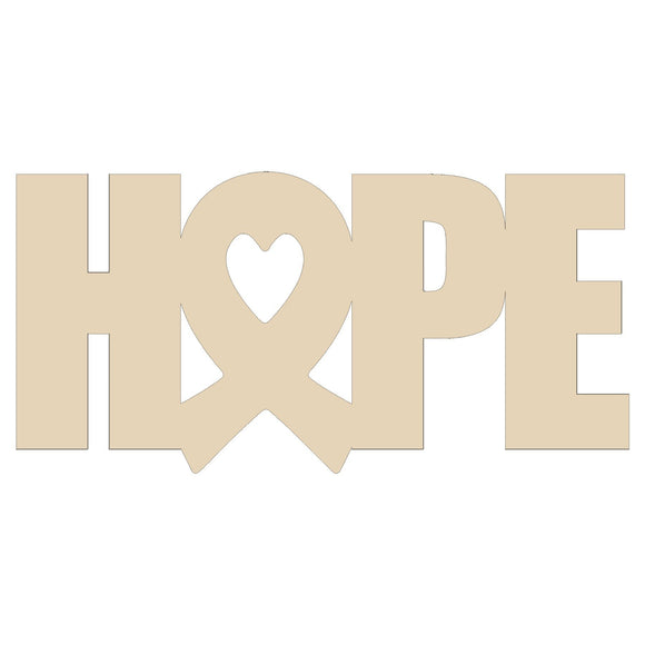 Hope Heart Awareness Cutout