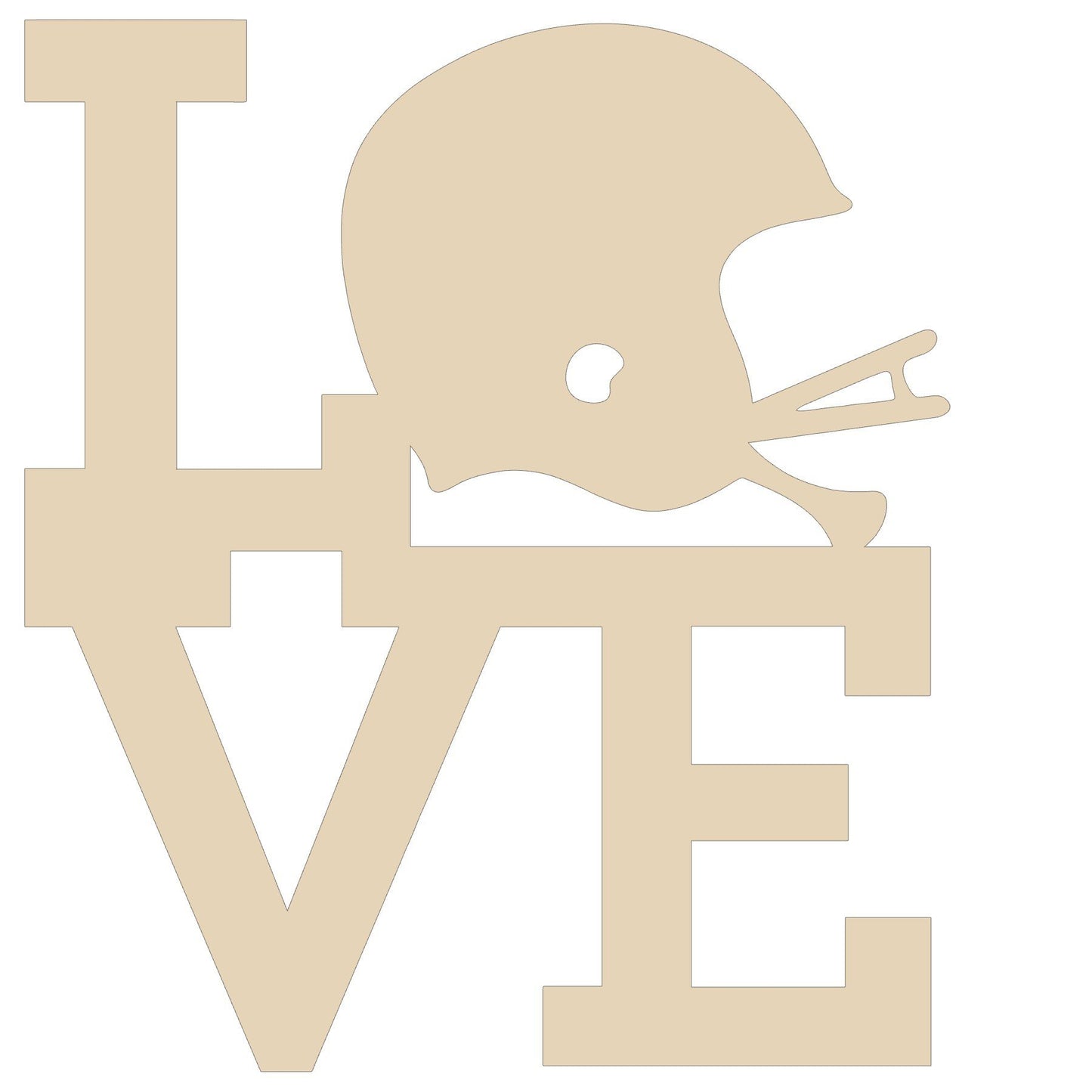 Love Football Helmet Cutout