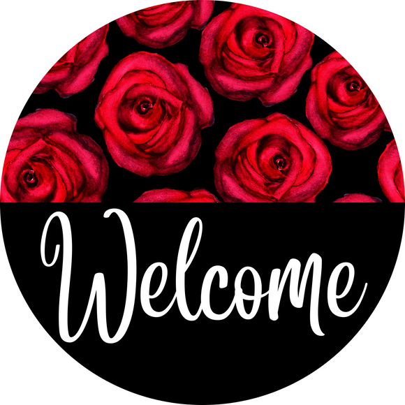 Welcome Red Roses Wreath Sign, Wreath Rail, Wreath Base