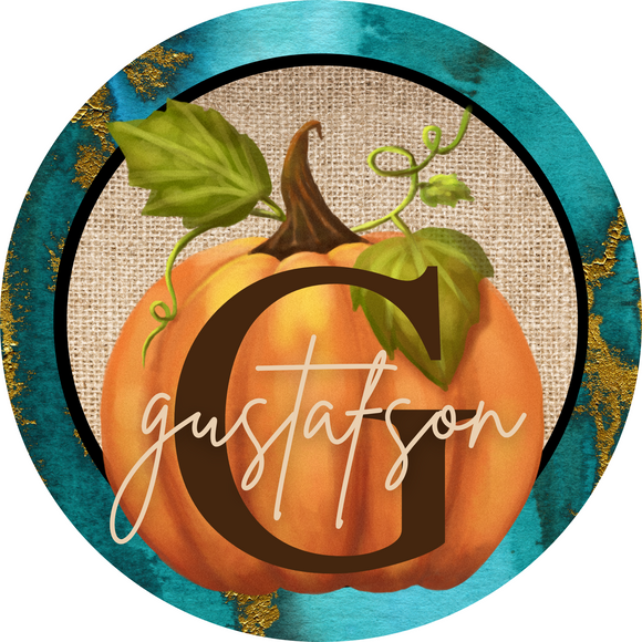 Monogram pumpkin - custom letter & name