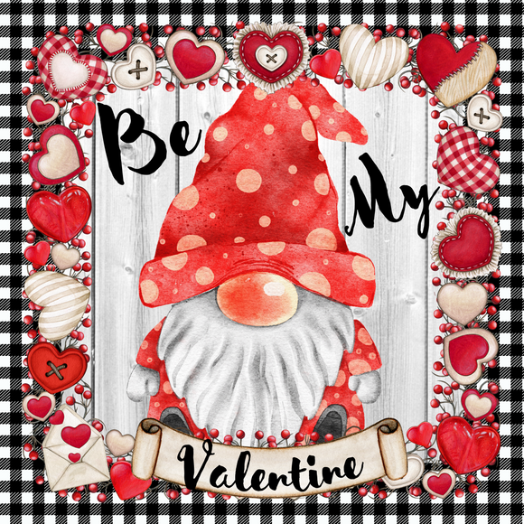 Be My Valentine Gnome sign, Wreath Rail