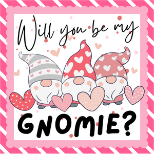Will You Be My Gnomie? Metal Wreath Sign, Wreath Rail