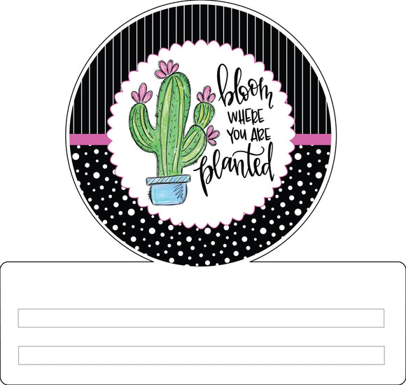 Bloom Where You Are Planted - Black Printed Wreath Rail, AWS