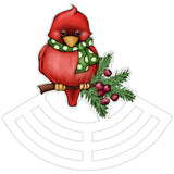 Christmas Cardinal wreath sign, wreath rail