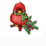 Christmas Cardinal wreath sign, wreath rail