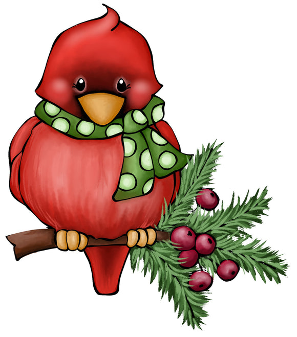 Christmas Cardinal wreath sign, wreath rail