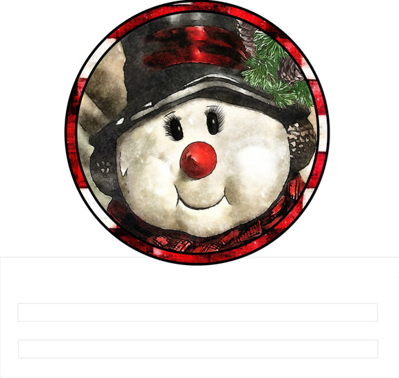 Classic Snowman Printed Wreath Rail