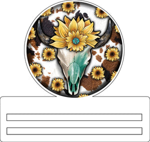 Cowhide Sunflower wreath rail