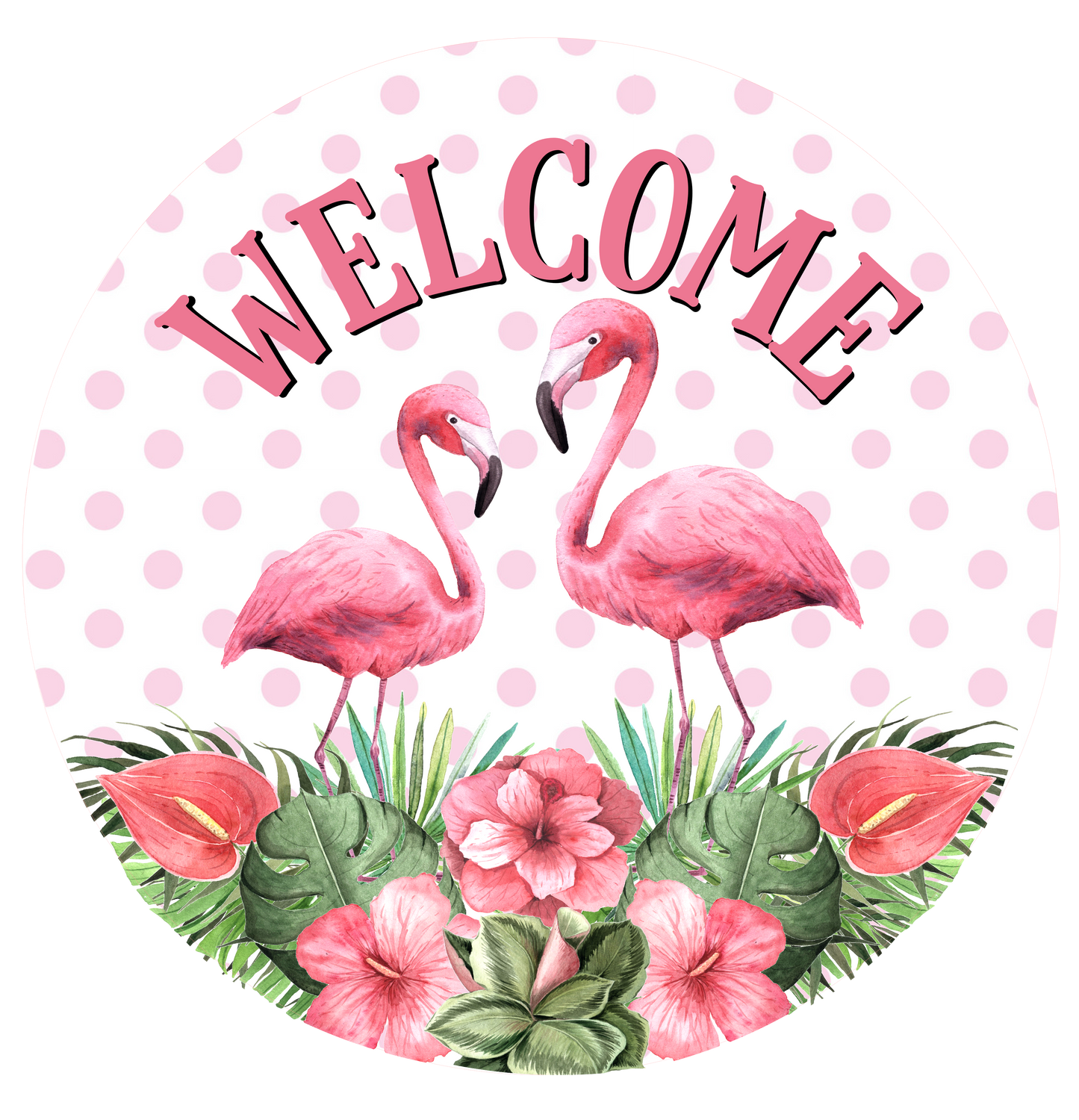 Welcome Flamingo - Wreath Sign