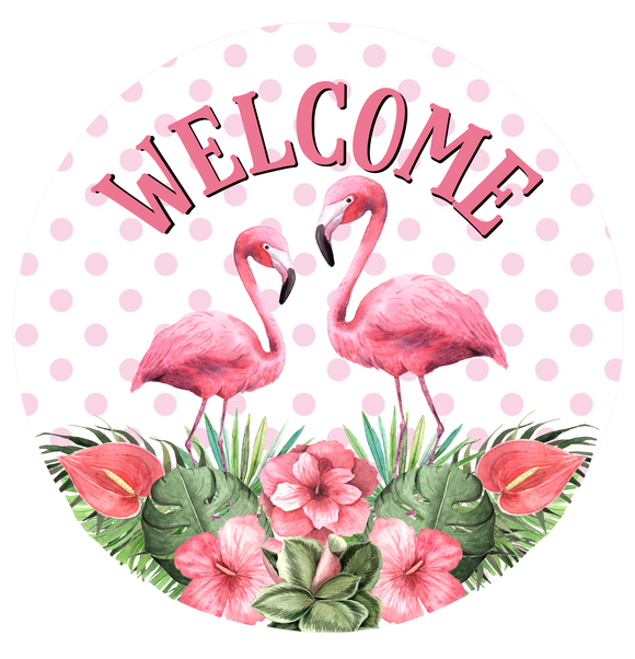 Welcome Flamingo - Wreath Sign