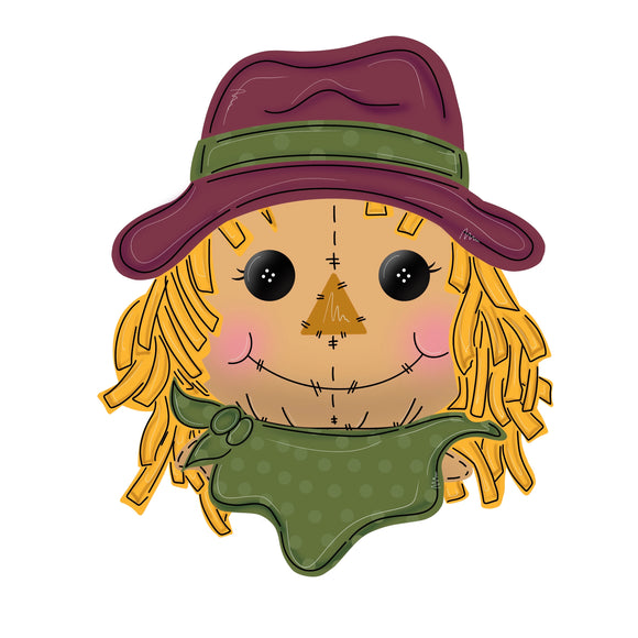 Girl Fall Scarecrow wreath sign