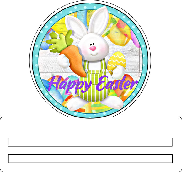 Happy Easter Bunny wreath rail