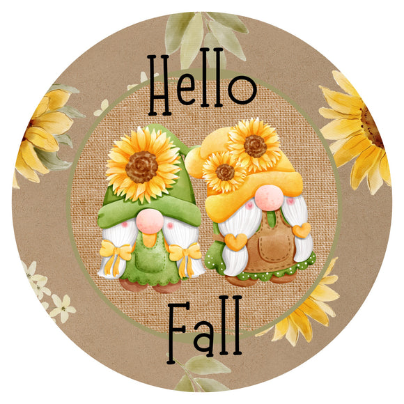 Hello Fall Gnomes with Sunflowers