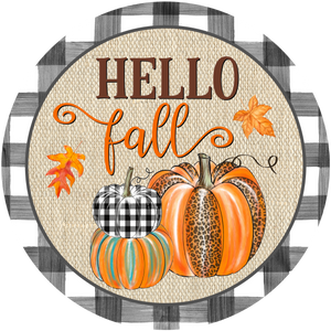 Hello Fall Pumpkin - Wreath Sign